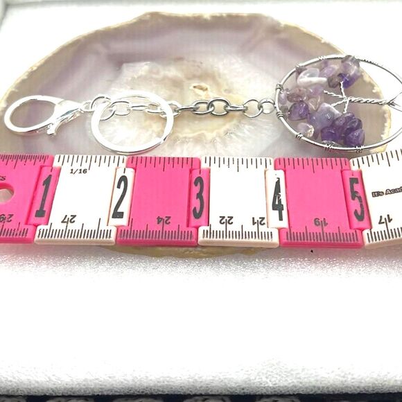 Genuine Gemstone Tree of Life Purse Charm Keychain - New - - Picture 6 of 6